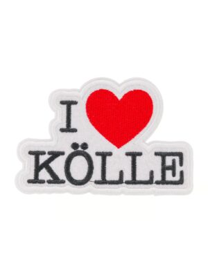 Kostümzubehör Bügelpatch I love Kölle 10cm rot/weiß
