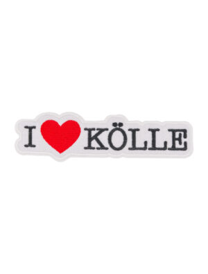 Kostümzubehör Bügelpatch I love Kölle 15cm rot/weiß