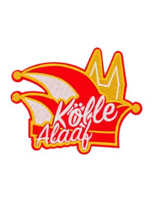 Kostümzubehör Bügelpatch Kölle Alaaf 12cm rot/weiß
