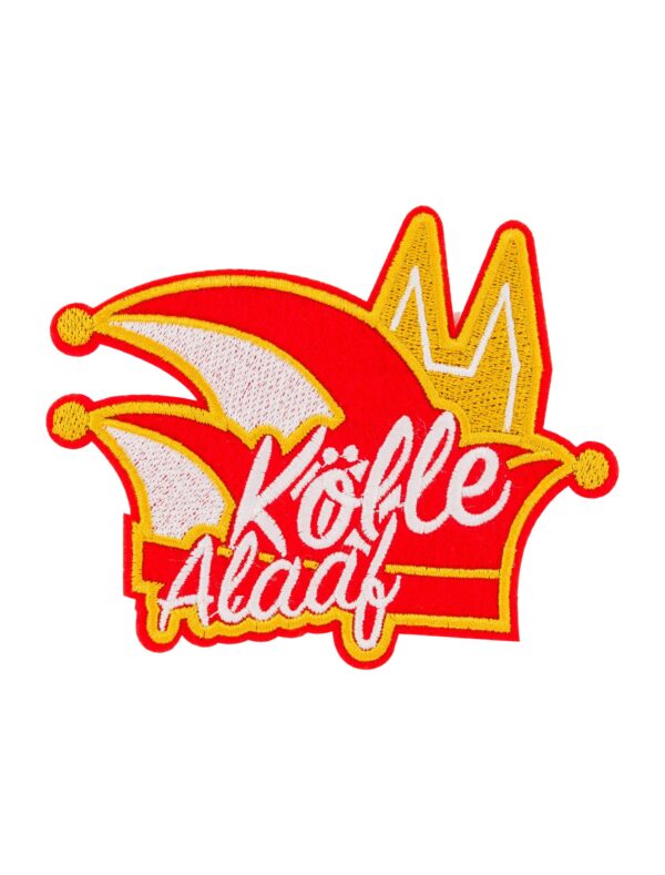 Kostümzubehör Bügelpatch Kölle Alaaf 12cm rot/weiß