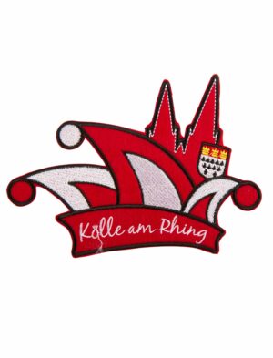 Kostümzubehör Bügelpatch Kölle am Rhing 11cm Farbe: rot/weiß