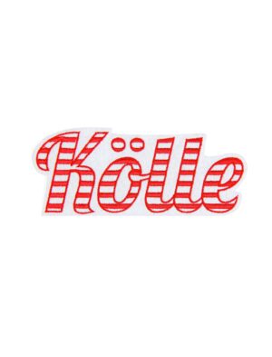 Kostümzubehör Bügelpatch Kölle rot/weiß 12cm