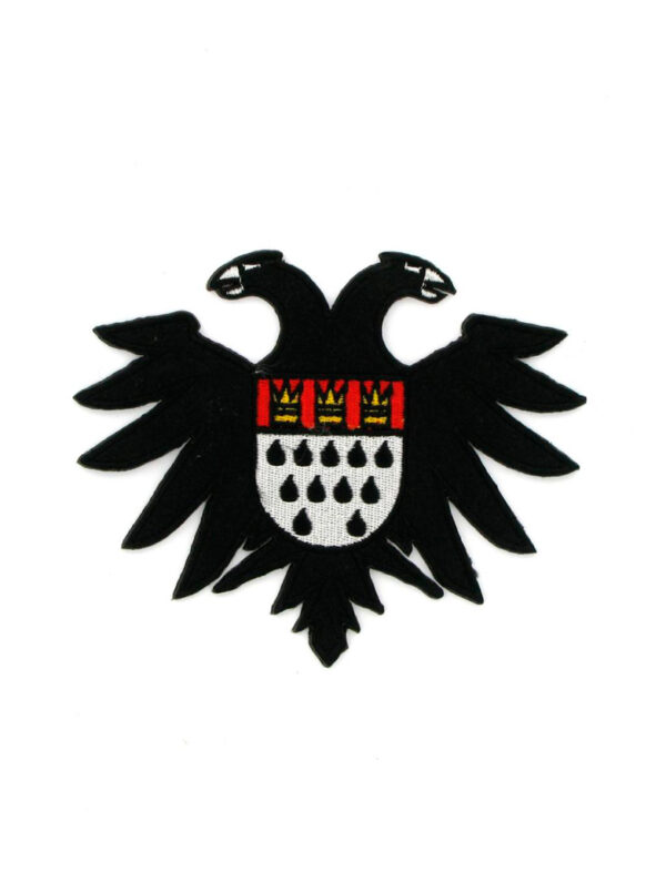 Kostümzubehör Bügelpatch Kölner Adler 12cm Farbe: schwarz/weiß