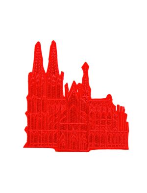 Kostümzubehör Bügelpatch Kölner Dom rot 15cm