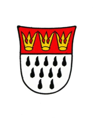 Kostümzubehör Bügelpatch Kölner Wappen 12cm Farbe: rot/weiß