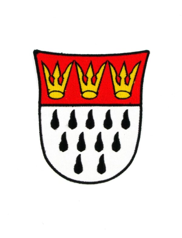 Kostümzubehör Bügelpatch Kölner Wappen 12cm Farbe: rot/weiß