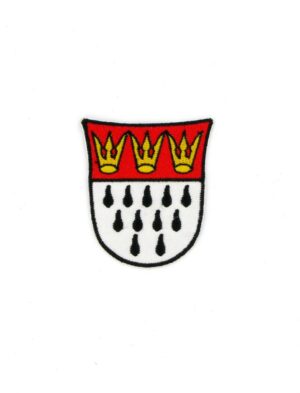 Kostümzubehör Bügelpatch Kölner Wappen klein 7cm Farbe: rot/weiß