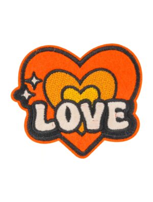 Kostümzubehör Bügelpatch Love 8cm bunt Farbe: bunt
