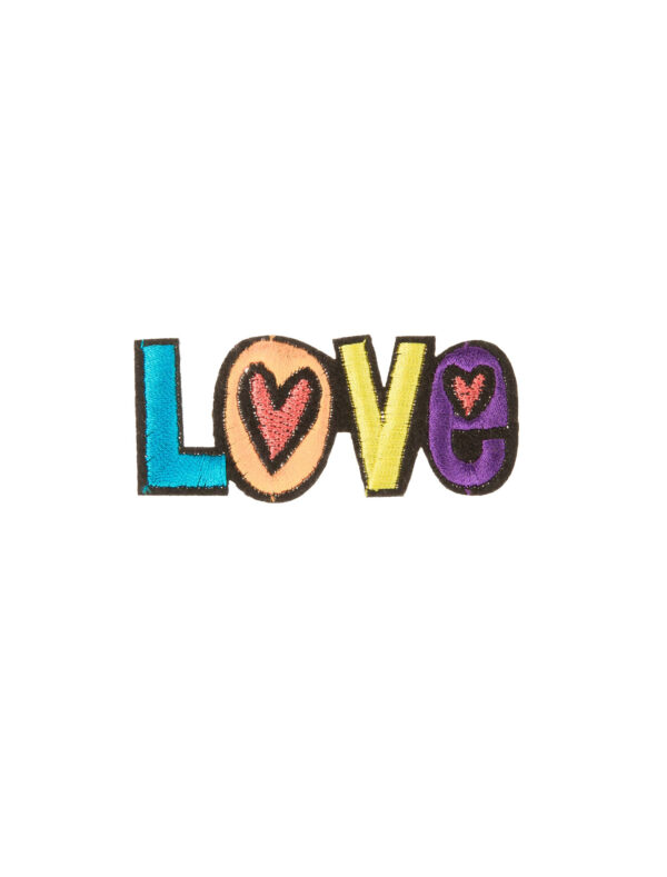 Kostümzubehör Bügelpatch Love mehrfarbig