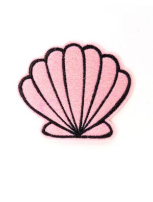 Kostümzubehör Bügelpatch Muschel rosa 7cm