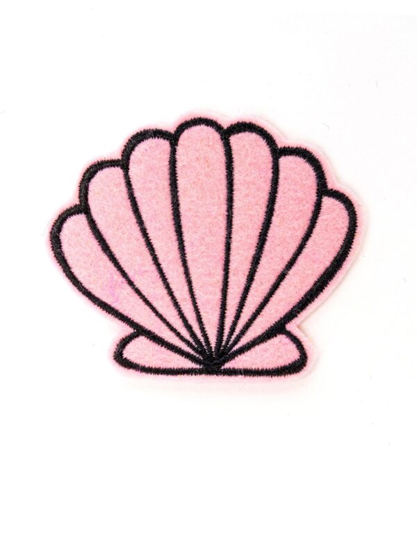 Kostümzubehör Bügelpatch Muschel rosa 7cm