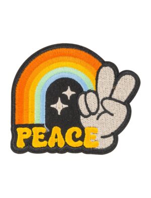 Kostümzubehör Bügelpatch Peace 10cm bunt Farbe: bunt