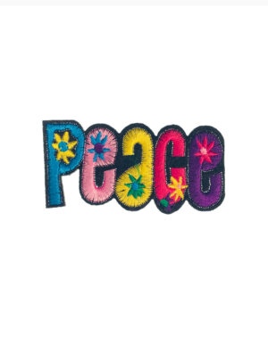 Kostümzubehör Bügelpatch Peace bunt 8cm mehrfarbig