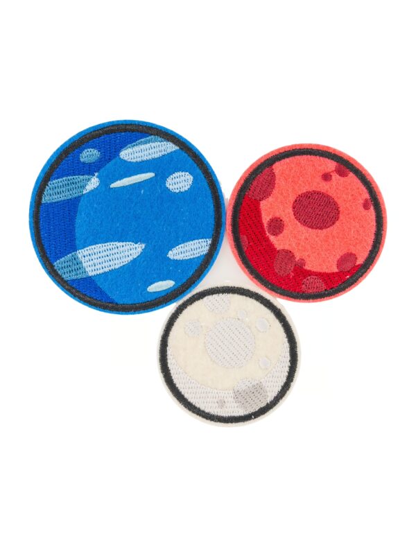 Kostümzubehör Bügelpatch Planeten 3 Stk. 5cm