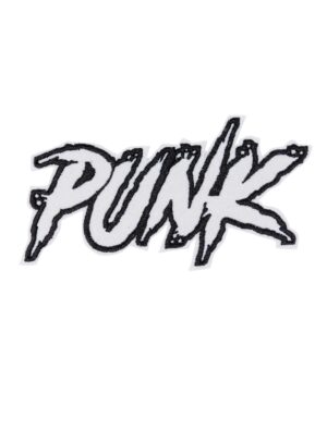 Kostümzubehör Bügelpatch Punk 12cm Farbe: weiß