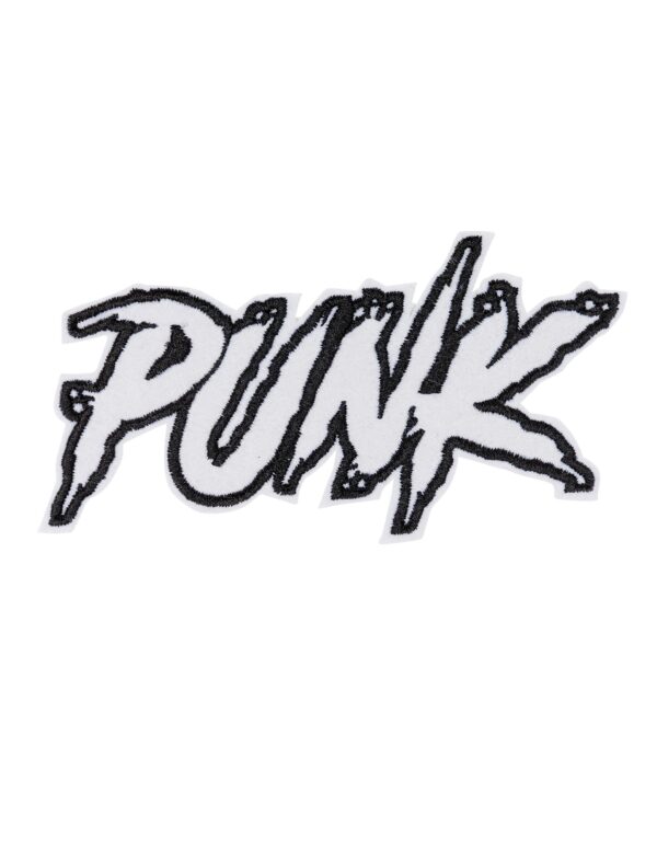 Kostümzubehör Bügelpatch Punk 12cm Farbe: weiß