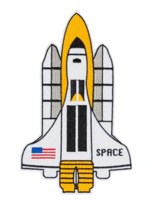 Kostümzubehör Bügelpatch Rakete 17cm Farbe: weiß