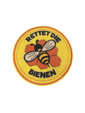 Kostümzubehör Bügelpatch Rettet die Bienen 12cm Farbe: gelb
