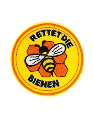 Kostümzubehör Bügelpatch Rettet die Bienen 7cm Farbe: gelb