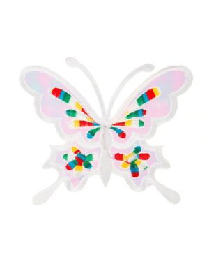 Kostümzubehör Bügelpatch Schmetterling 13cm Farbe: mehrfarbig