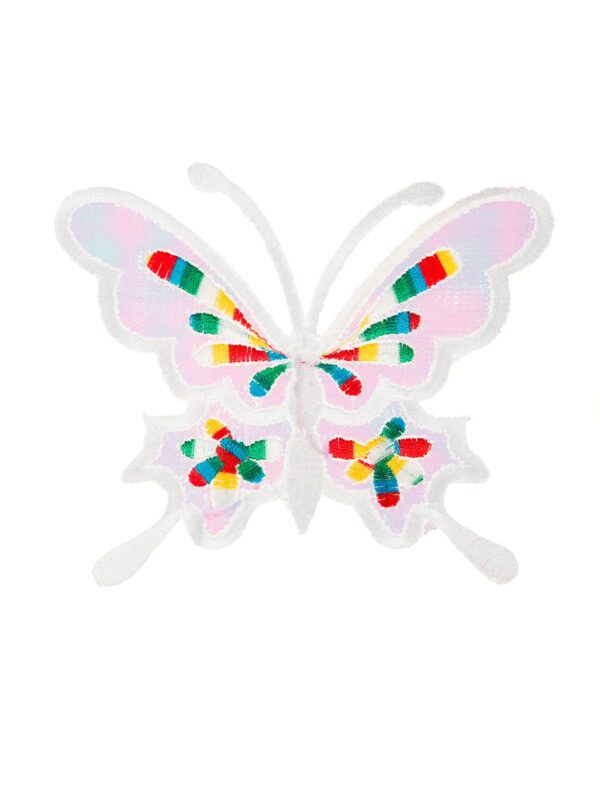 Kostümzubehör Bügelpatch Schmetterling 13cm Farbe: mehrfarbig