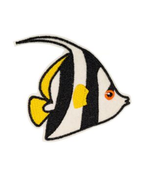 Kostümzubehör Bügelpatch Skalarfisch 7cm Farbe: schwarz