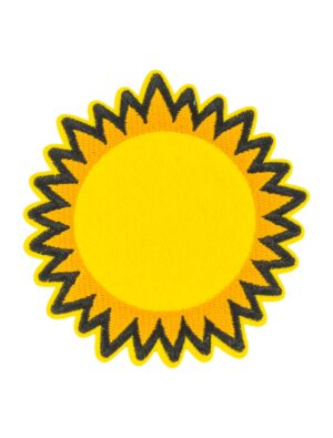 Kostümzubehör Bügelpatch Sonne 10cm gelb