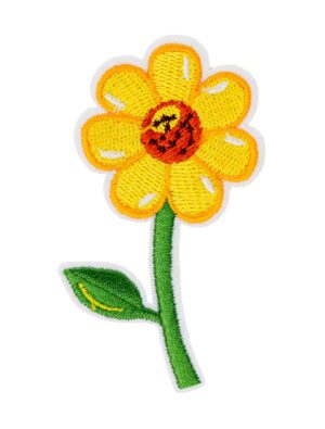 Kostümzubehör Bügelpatch Sonnenblümchen 7cm Farbe: gelb/grün