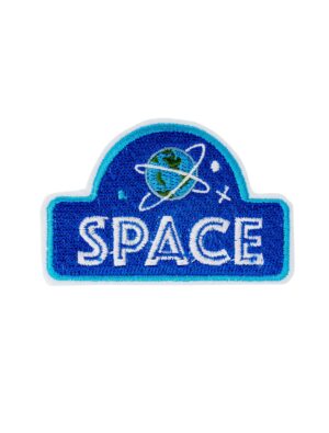 Kostümzubehör Bügelpatch Space 7cm Farbe: blau