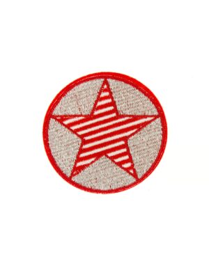 Kostümzubehör Bügelpatch Stern rot/weiß 6cm