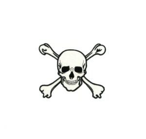 Kostümzubehör Bügelpatch Totenkopf 12cm Farbe: weiß
