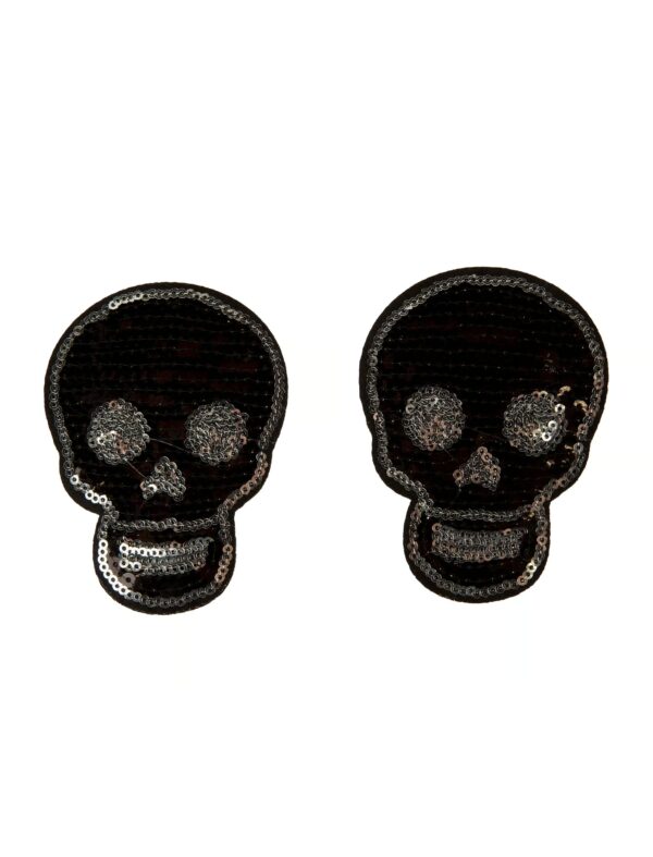 Kostümzubehör Bügelpatch Totenkopf Farbe: schwarz