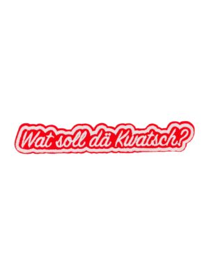 Kostümzubehör Bügelpatch Wat soll dä Kwatsch? 15cm rot/weiß