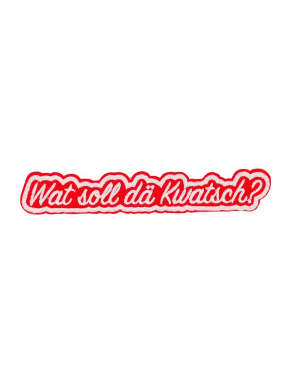 Kostümzubehör Bügelpatch Wat soll dä Kwatsch? 15cm rot/weiß