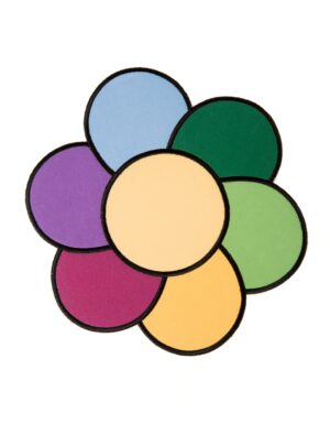 Kostümzubehör Bügelpatch bunte Blume 18cm Farbe: mehrfarbig