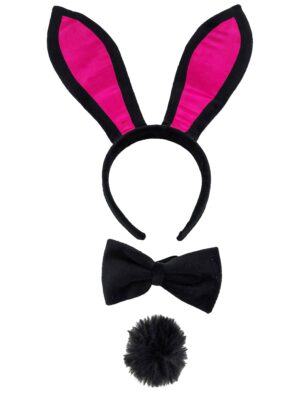 Kostümzubehör Bunny Set 3-tlg. schwarz/rosa