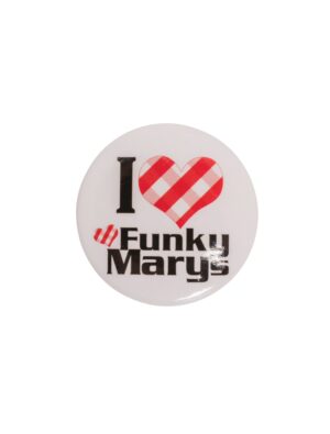 Kostümzubehör Button I love Funky Marys Farbe: schwarz/weiß/rot