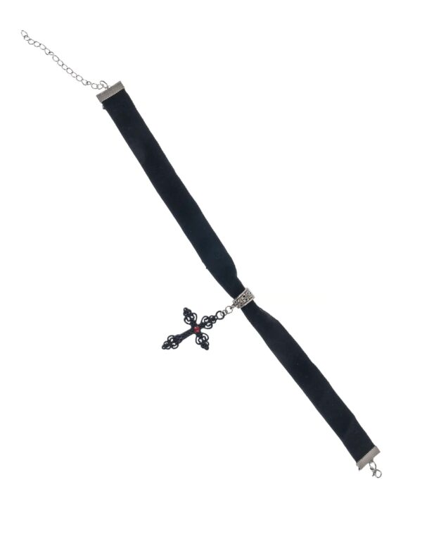 Kostümzubehör Choker Kreuz schwarz