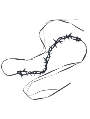 Kostümzubehör Choker Stacheldraht schwarz