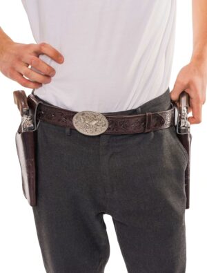 Kostümzubehör Coltgürtel 2 Holster 60-95cm Farbe: