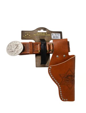 Kostümzubehör Coltgürtel Holster 135cm braun