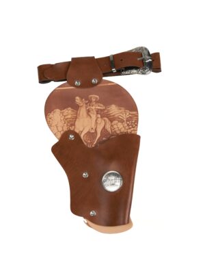 Kostümzubehör Coltgürtel Leder/Skai 1 Tasche braun