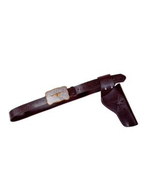 Kostümzubehör Coltgürtel Marshal 1 Tasche 120cm Leder Farbe: rosa