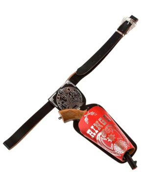 Kostümzubehör Coltgürtel Ringo 1 Tasche schwarz/rot