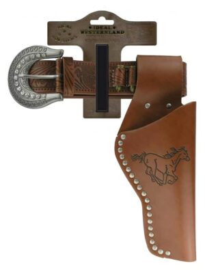 Kostümzubehör Coltgürtel mit Strasssteinen braun 105 cm