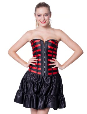 Kostümzubehör Corsage rot/schwarz S