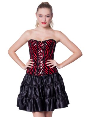 Kostümzubehör Corsage schwarz/rot gestreift S