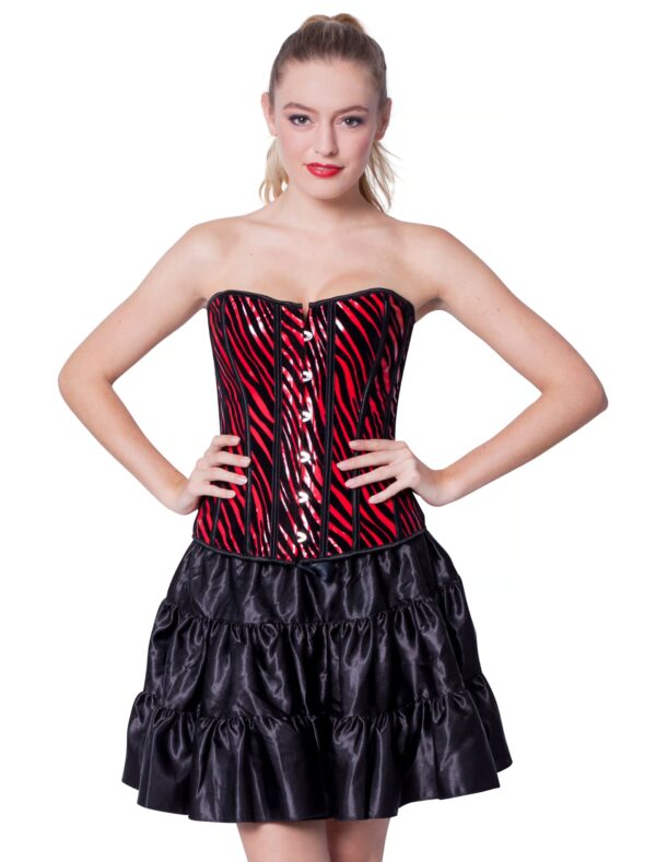 Kostümzubehör Corsage schwarz/rot gestreift S