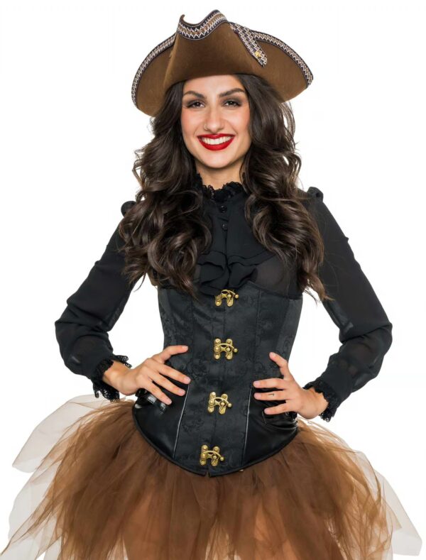 Kostümzubehör Corsage zum Schnüren Damen schwarz L/XL