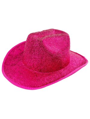 Kostümzubehör Cowboyhut Glitzer pink one size